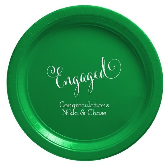 Romantic Engaged Paper Plates